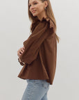 Flutter Shoulder 3/4 Sleeve Blouse