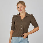 Grace Tee Espresso Brown, Erin Gray - front view