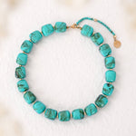 Chunky Square Bead Necklace Turquoise by Cape Diablo - Chatsworth Boutique, Fairhope Alabama