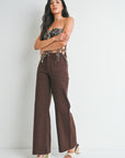 Chocolate Pocket Wide Leg Jeans