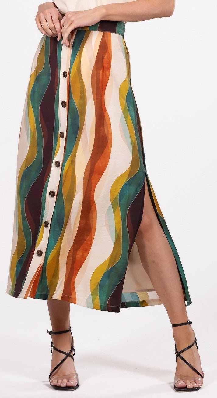 Fall Color Midi Skirt - Chatsworth Boutique