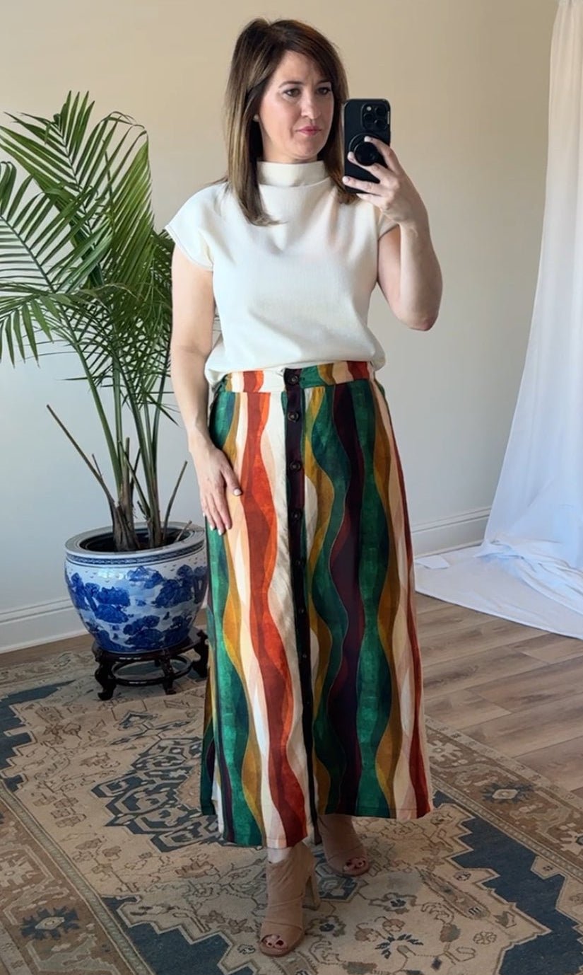 Fall Color Midi Skirt - Chatsworth Boutique
