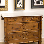 Faux Bamboo Commode w/ Marble Top 1 - Chatsworth Boutique