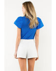 Ruffle Layered Flutter Sleeve Top