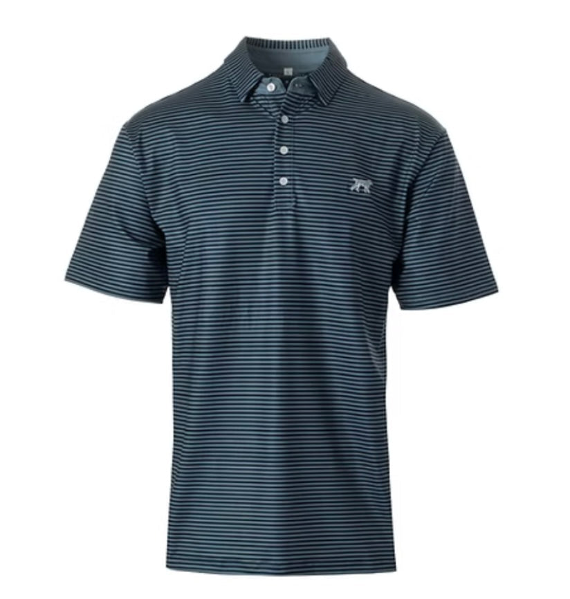 Signature Polo in Navy/Slate by Fieldstone, men's polo - Chatsworth Boutique, Fairhope Alabama
