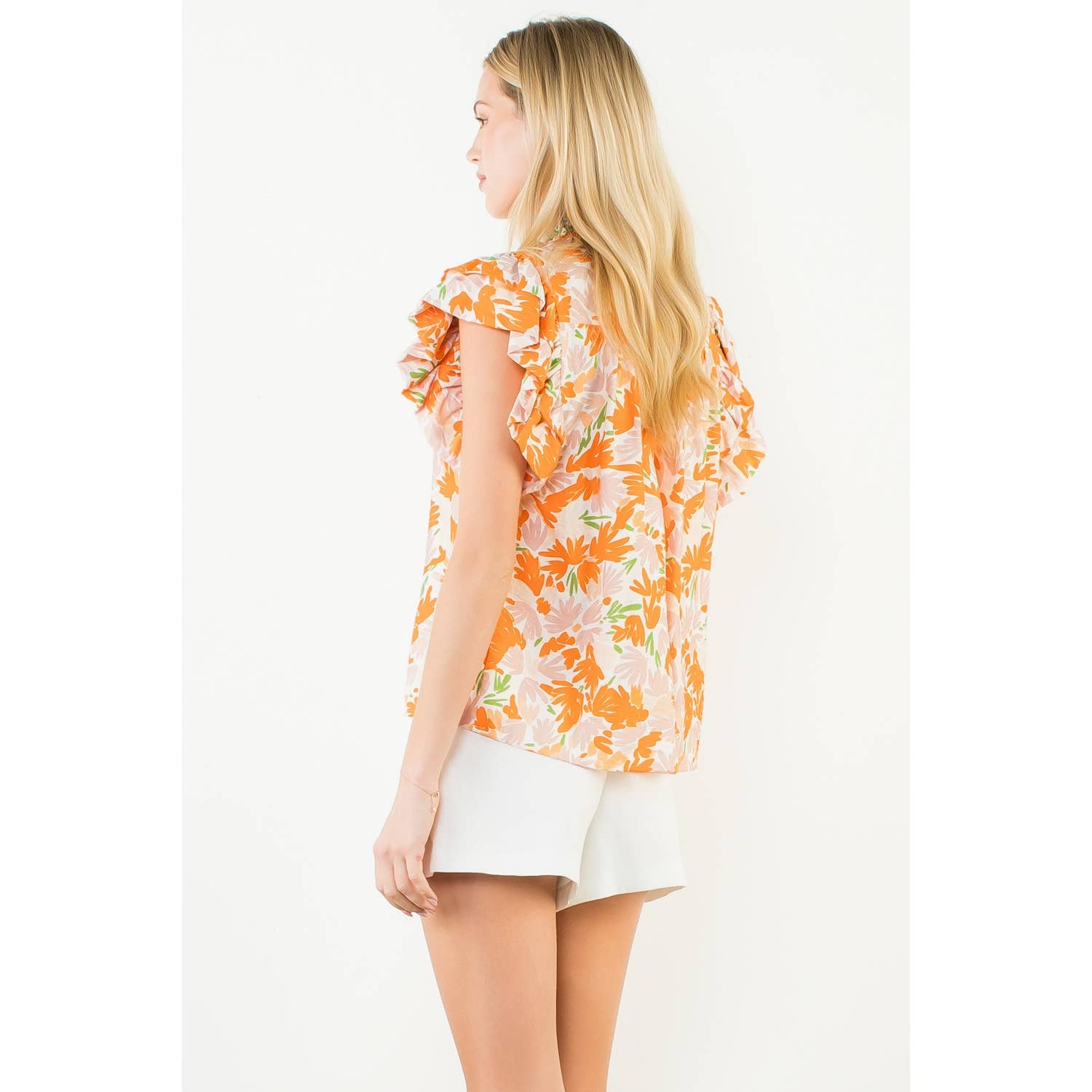 Flowy Sleeve V - Neck Top - Chatsworth Boutique