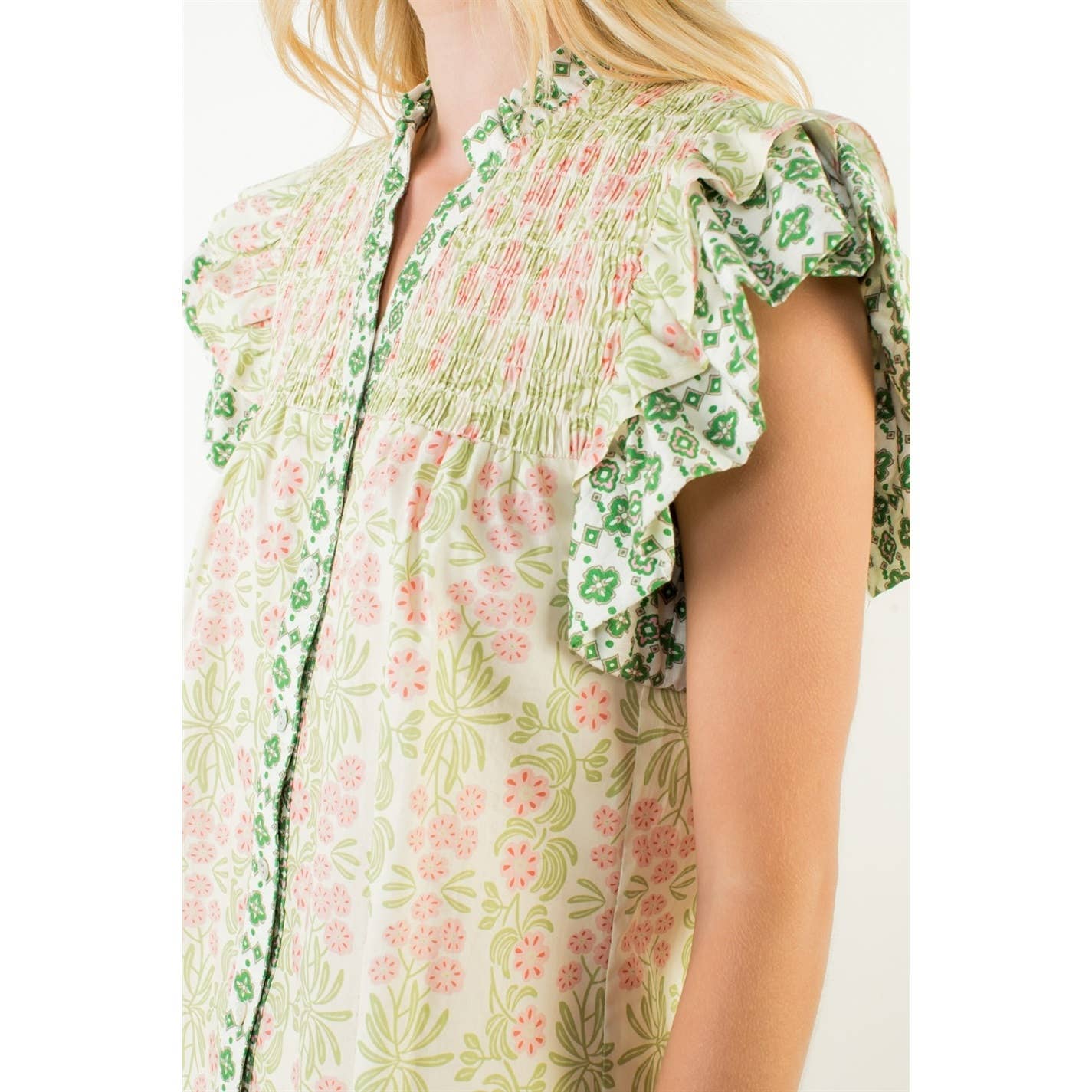 Flutter V - Neck Top - Chatsworth Boutique