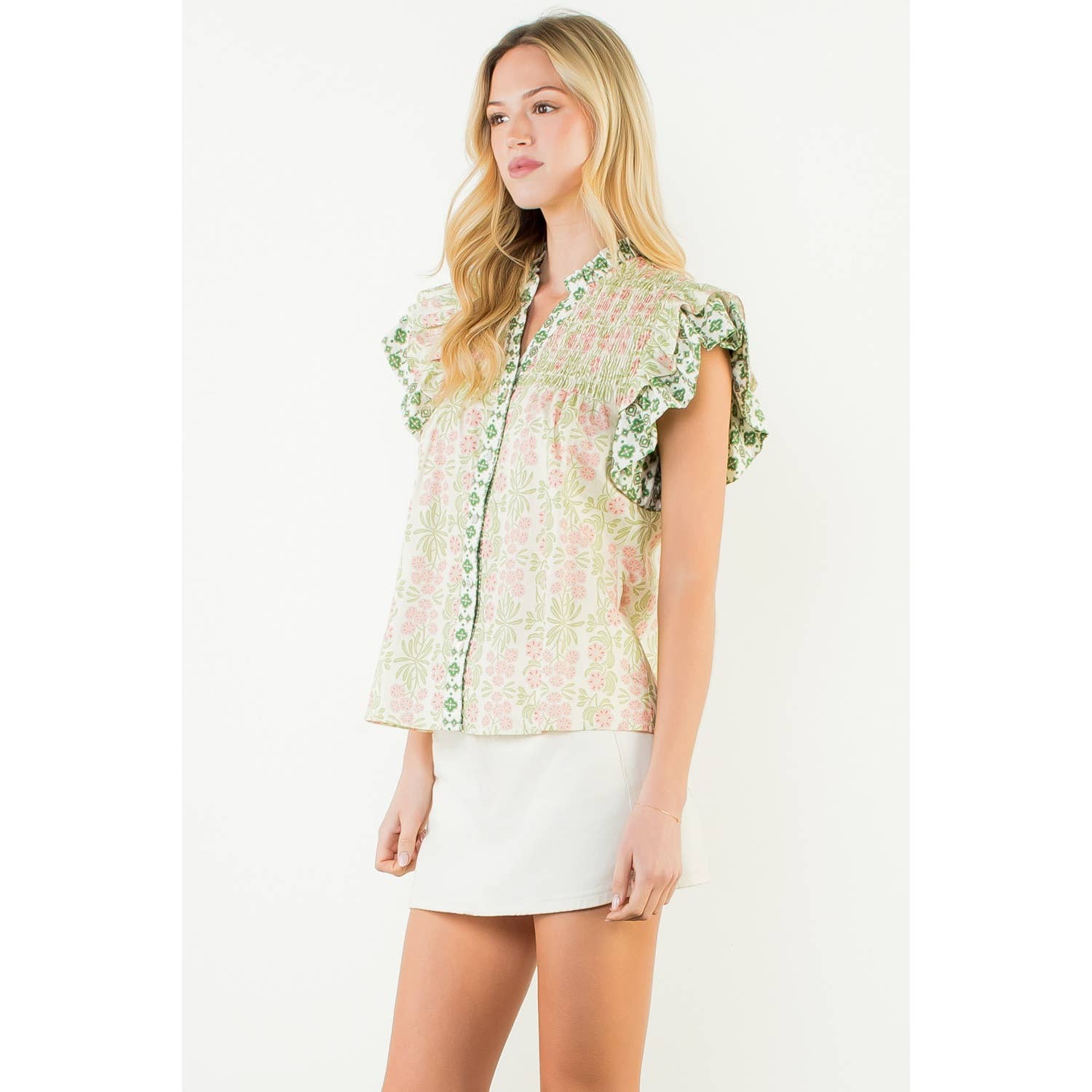 Flutter V - Neck Top - Chatsworth Boutique