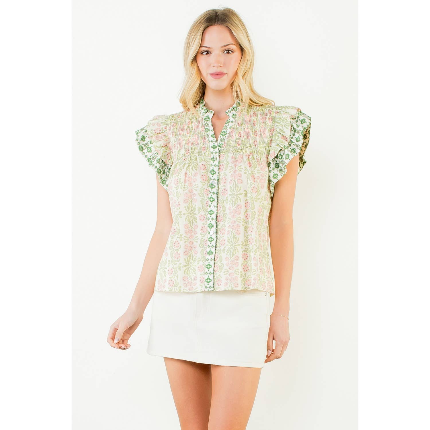 Flutter V - Neck Top - Chatsworth Boutique