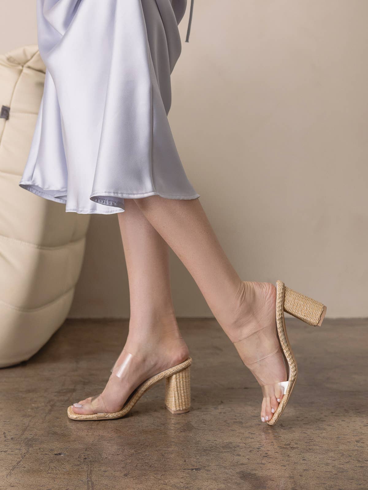 Francee Transparent Raffia Heel - Chatsworth Boutique