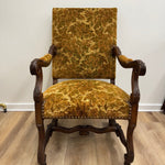 French Arm Chairs - Green w/ Nailheads (pair) - Chatsworth Boutique