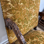 French Arm Chairs - Green w/ Nailheads (pair) - Chatsworth Boutique