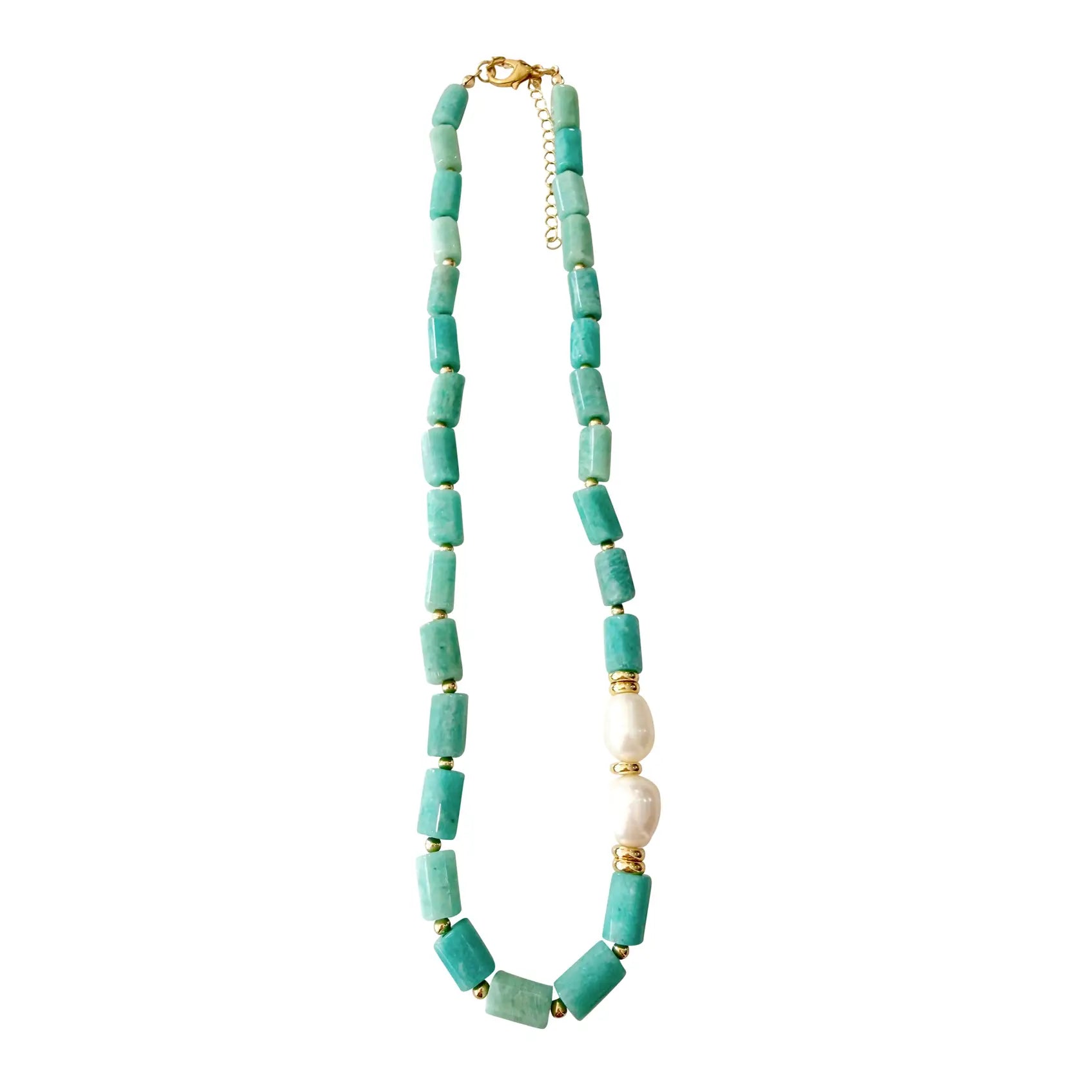 Cloud Beaded Necklace Mint, Gemelli - front view