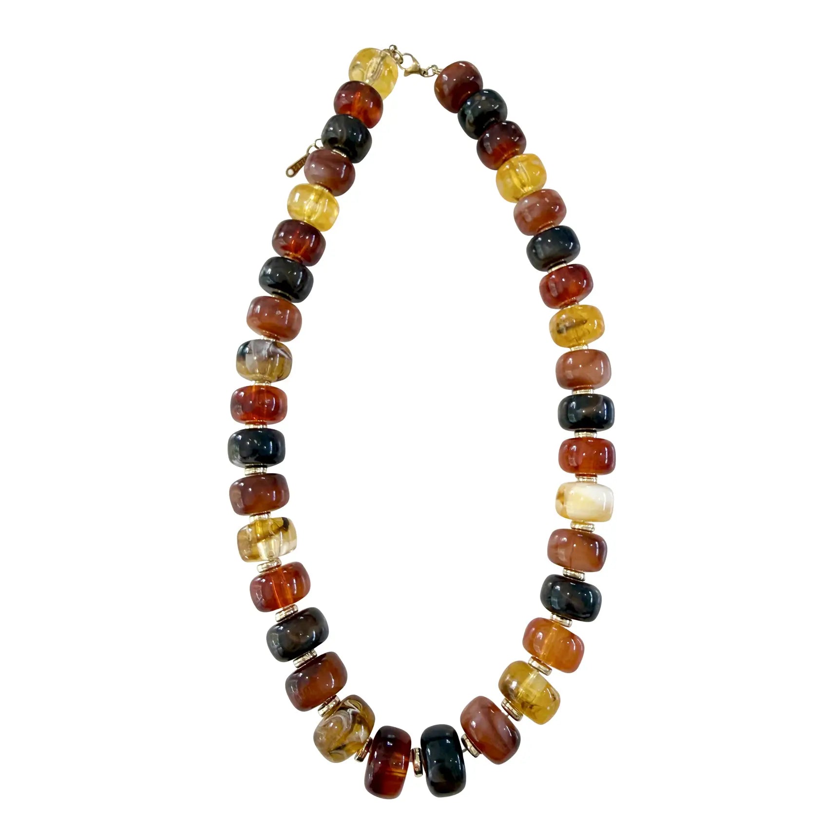 Morris Beaded Necklace Brown, Gemelli - front view