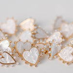 Gold Studded Pink Tortoise Valentines Heart Earrings - Chatsworth Boutique