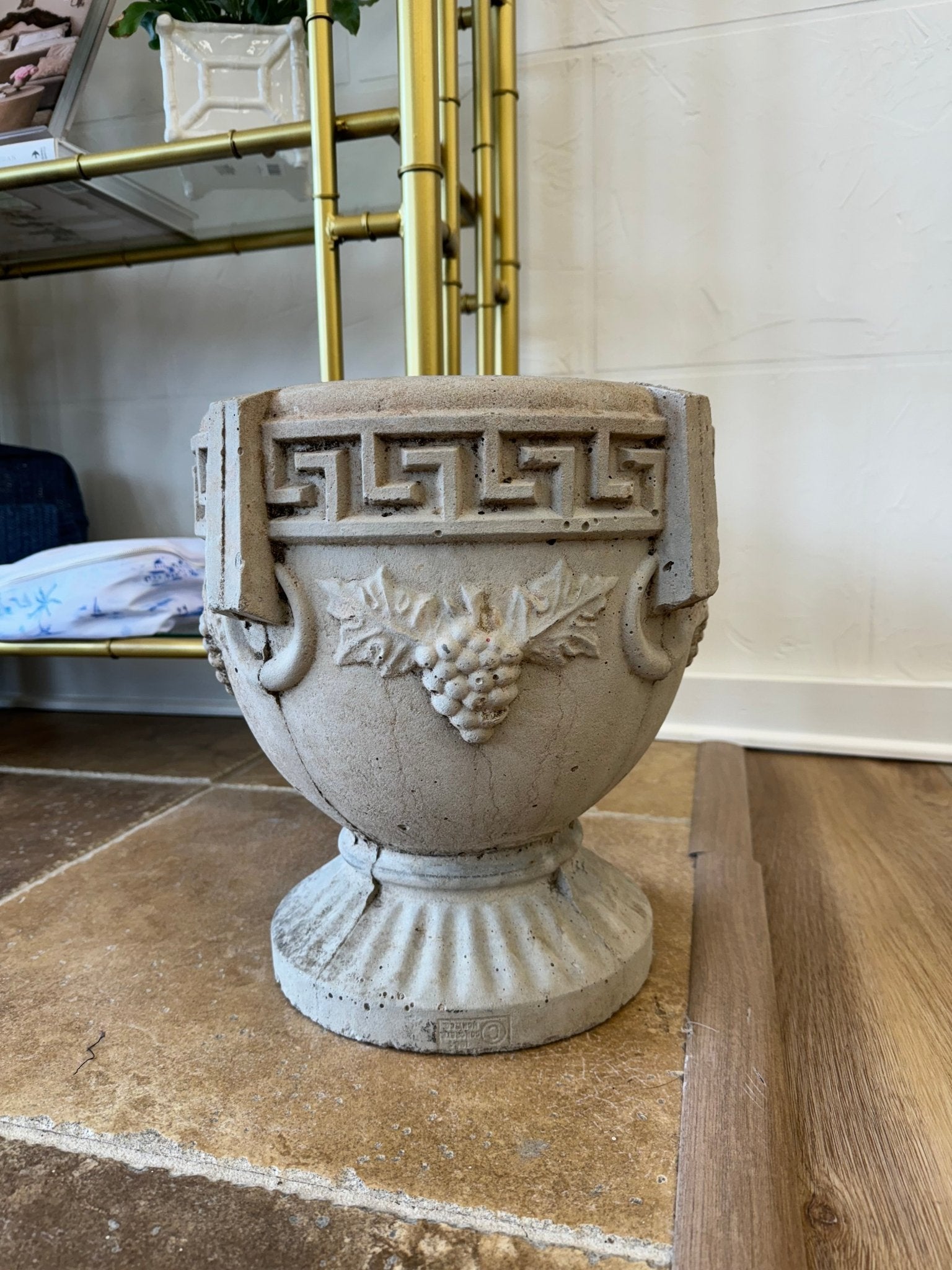 Greek Key Planters (pair) - Chatsworth Boutique