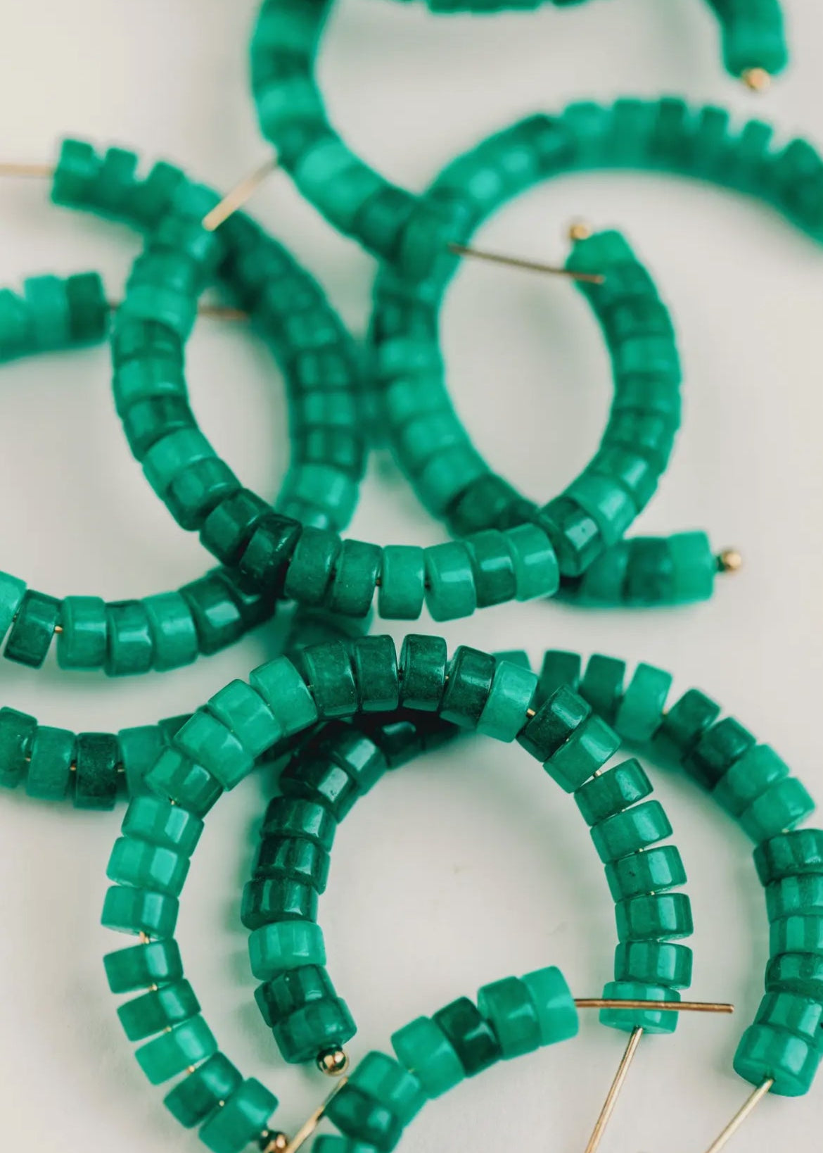 Green Beaded Candy Statement Hoops - Chatsworth Boutique