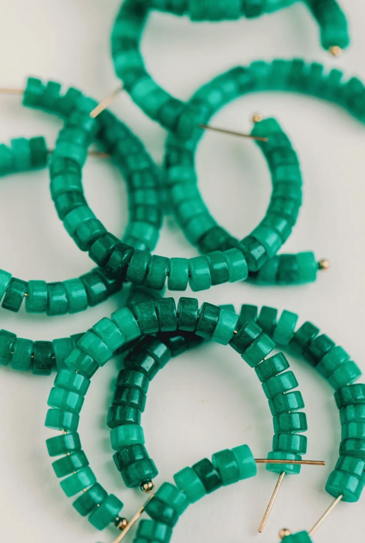 Green Beaded Candy Statement Hoops - Chatsworth Boutique