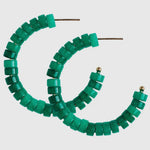 Green Beaded Candy Statement Hoops - Chatsworth Boutique