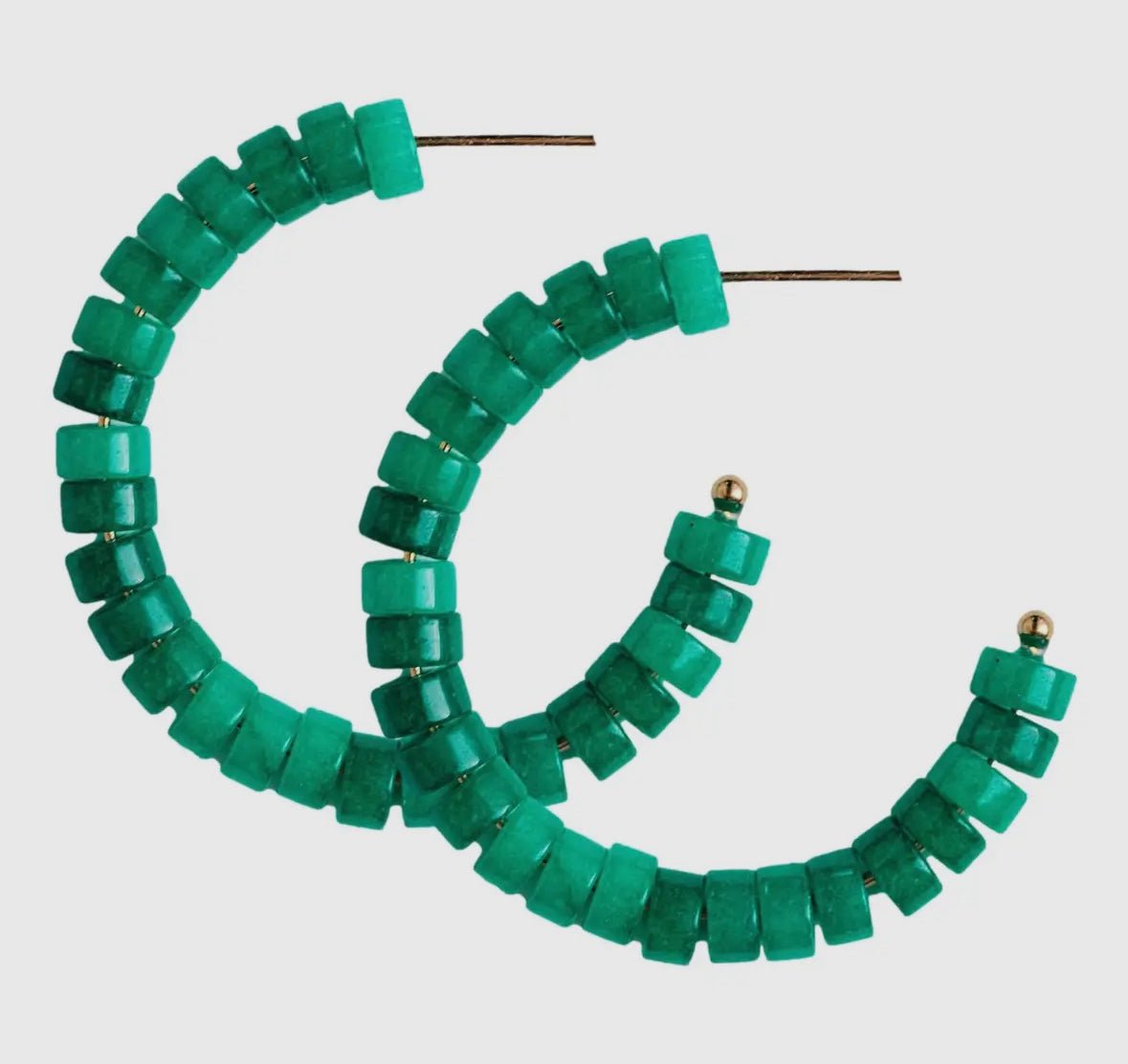 Green Beaded Candy Statement Hoops - Chatsworth Boutique