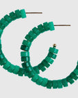 Green Beaded Candy Statement Hoops - Chatsworth Boutique