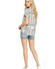 Green Geometric Blouse - Chatsworth Boutique
