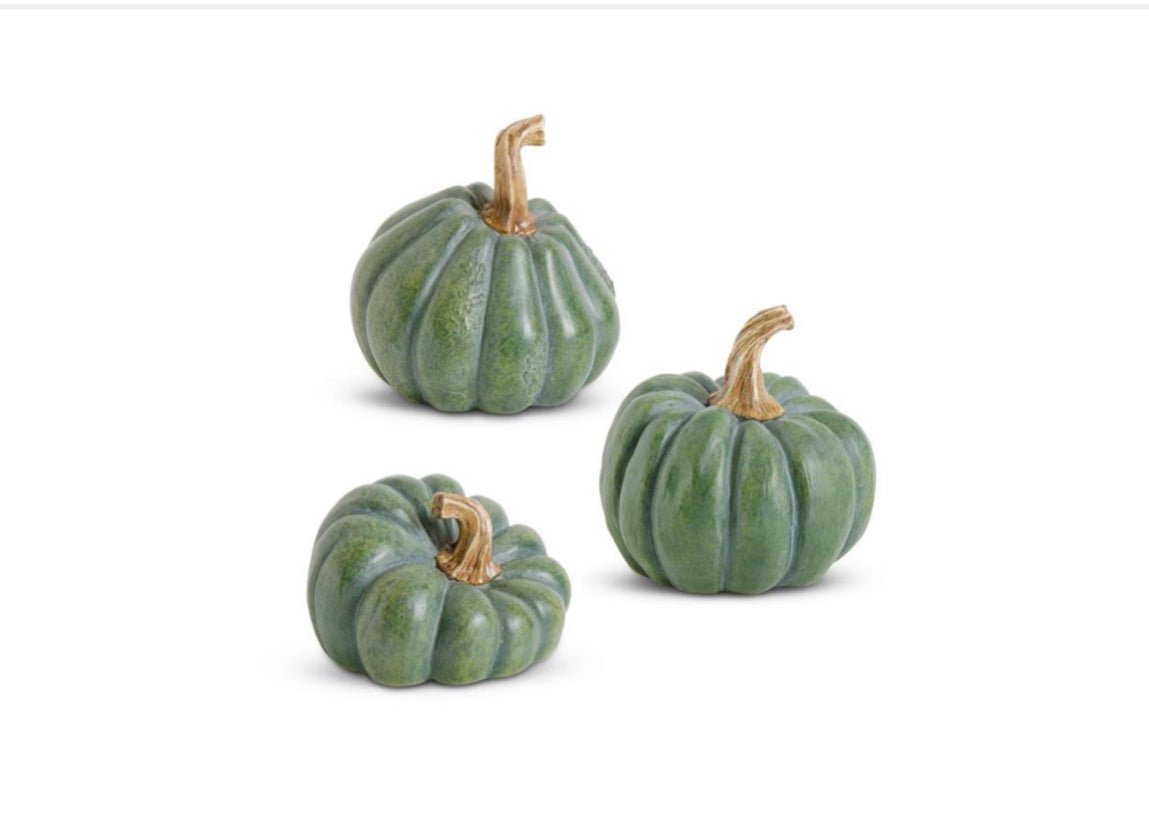 Green Resin Pumpkin - Chatsworth Boutique