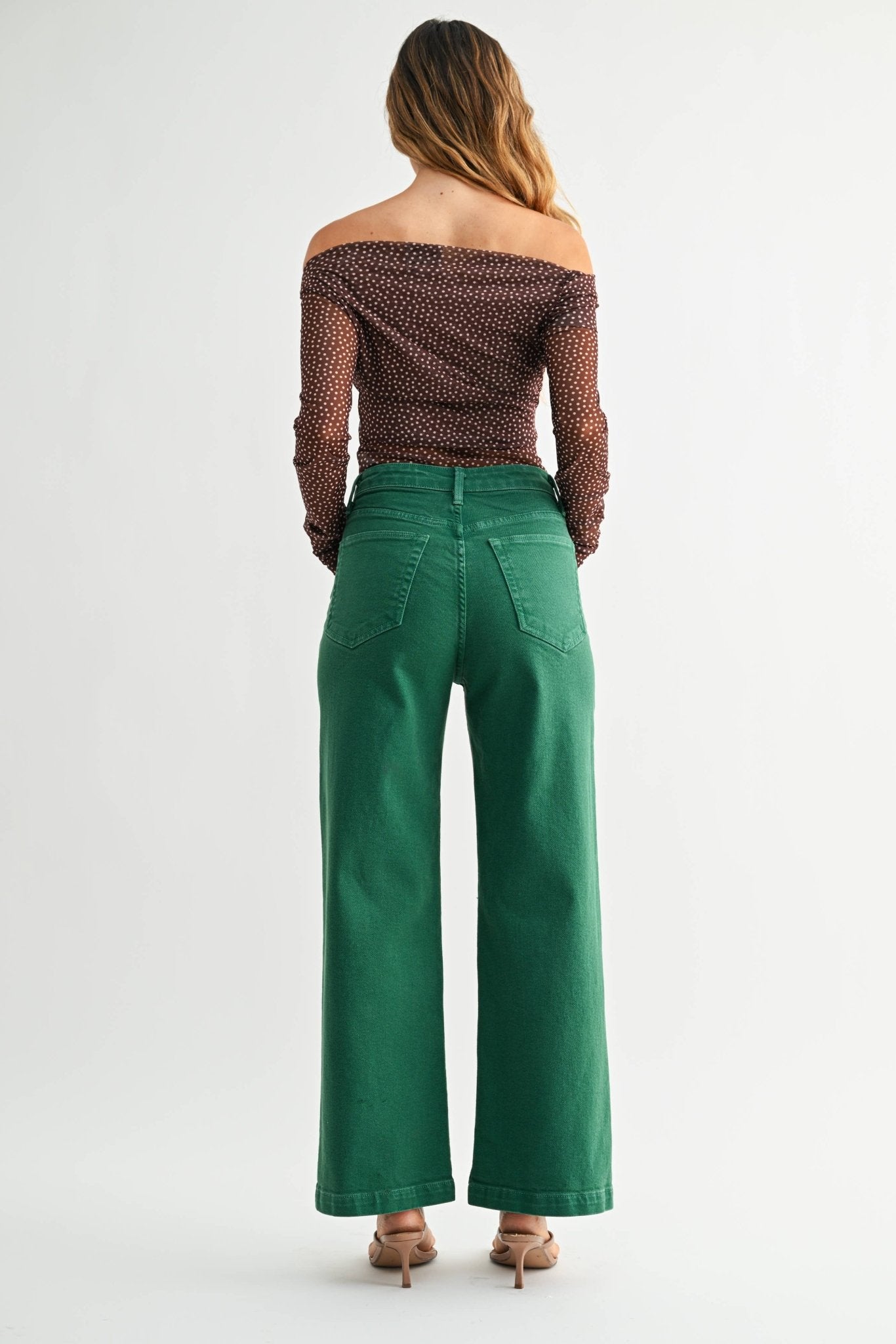 Green Wide Leg jeans - Chatsworth Boutique