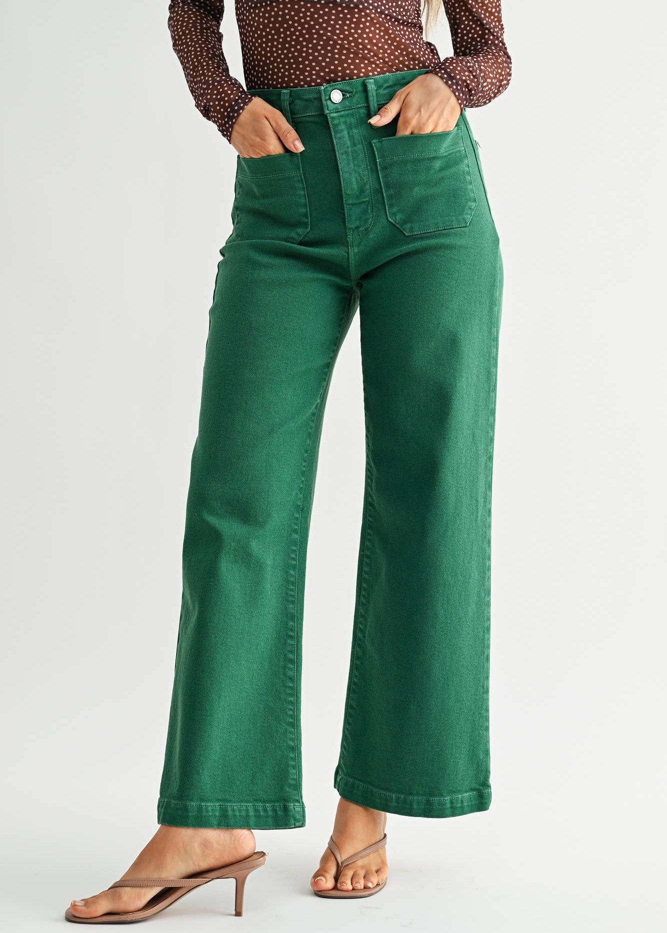 Green Wide Leg jeans - Chatsworth Boutique