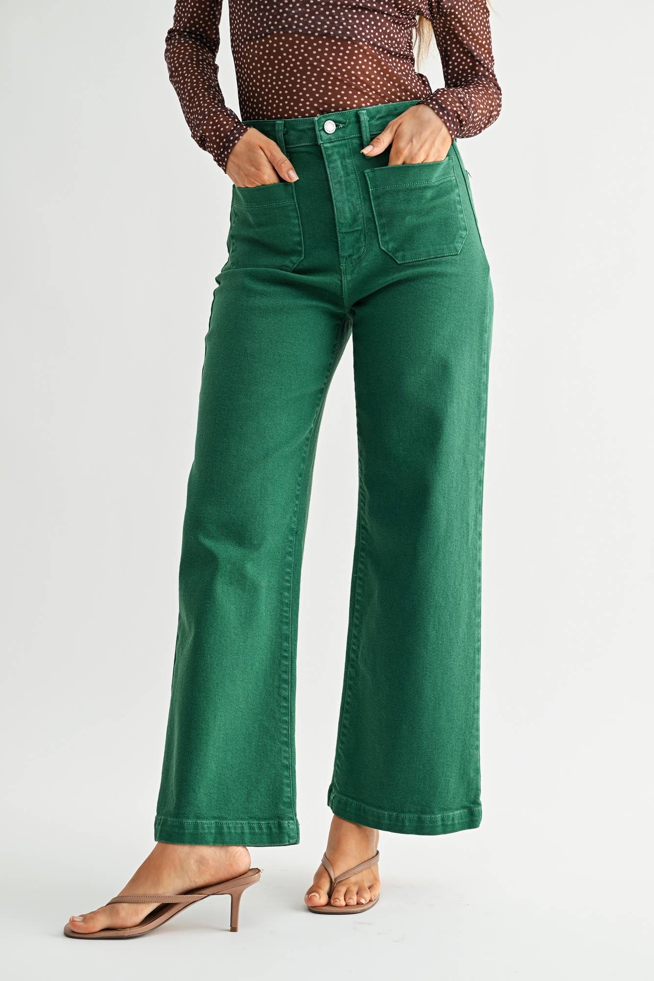 Green Wide Leg jeans - Chatsworth Boutique