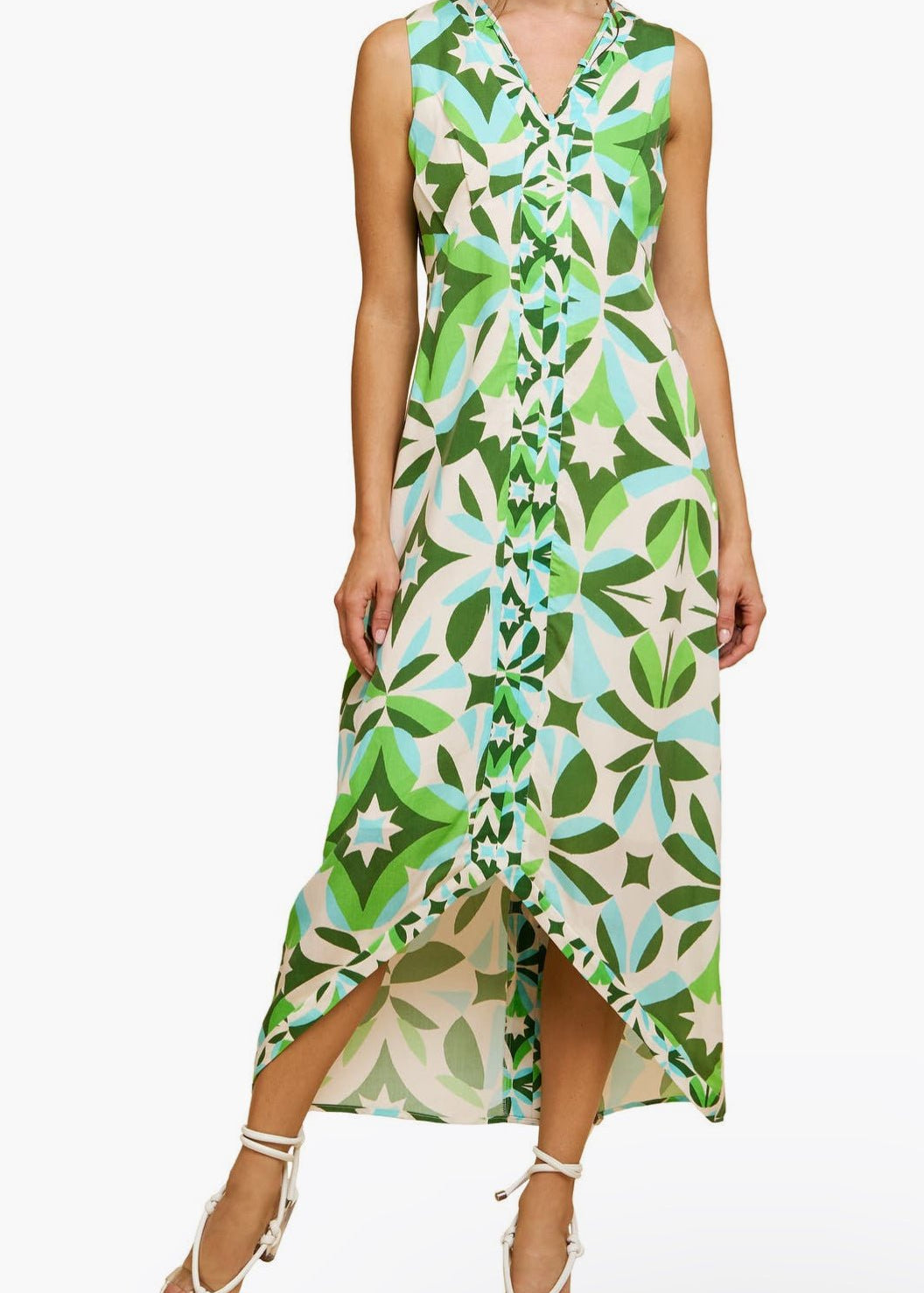 Green/Teal Multi Dress - Chatsworth Boutique
