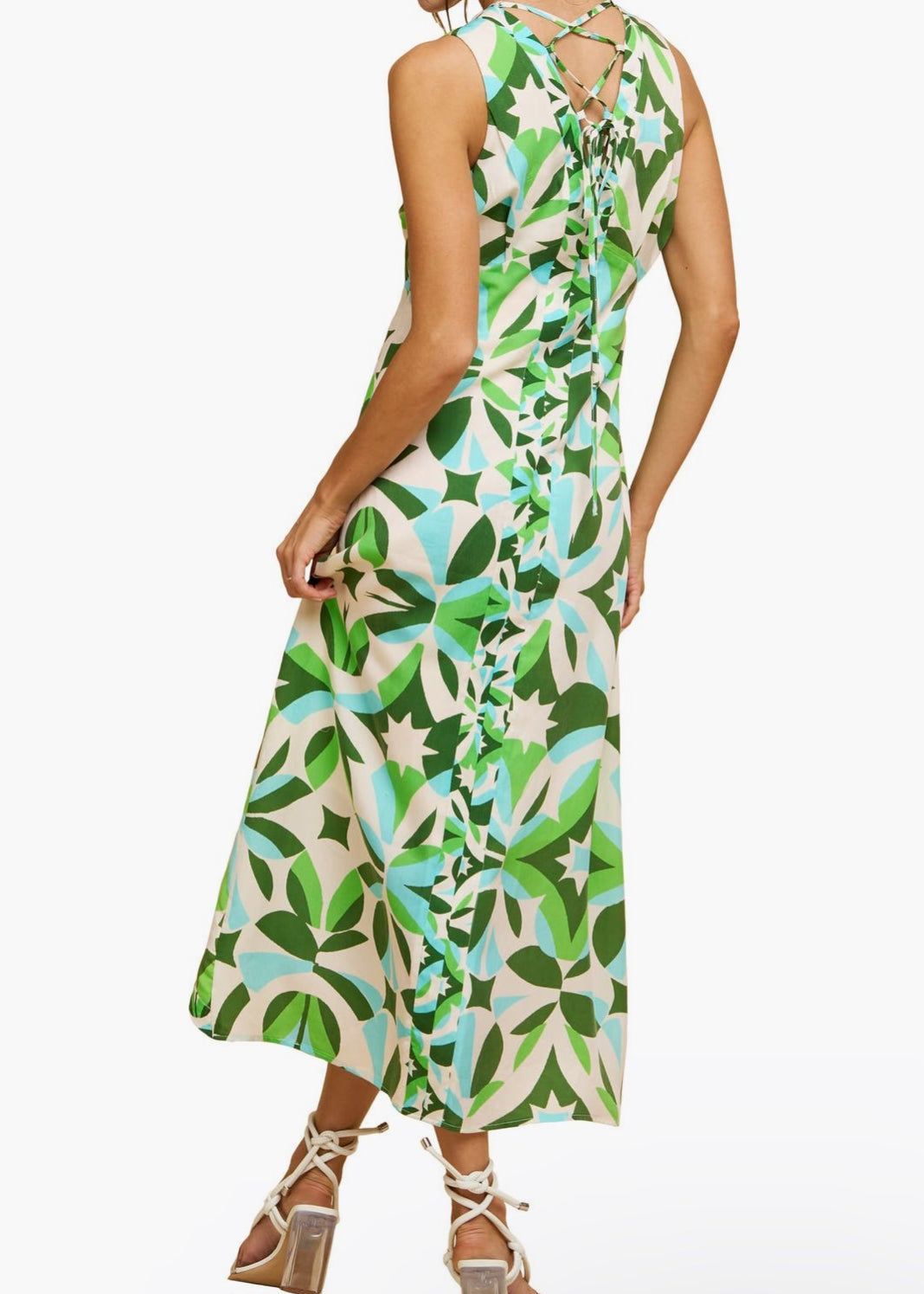 Green/Teal Multi Dress - Chatsworth Boutique