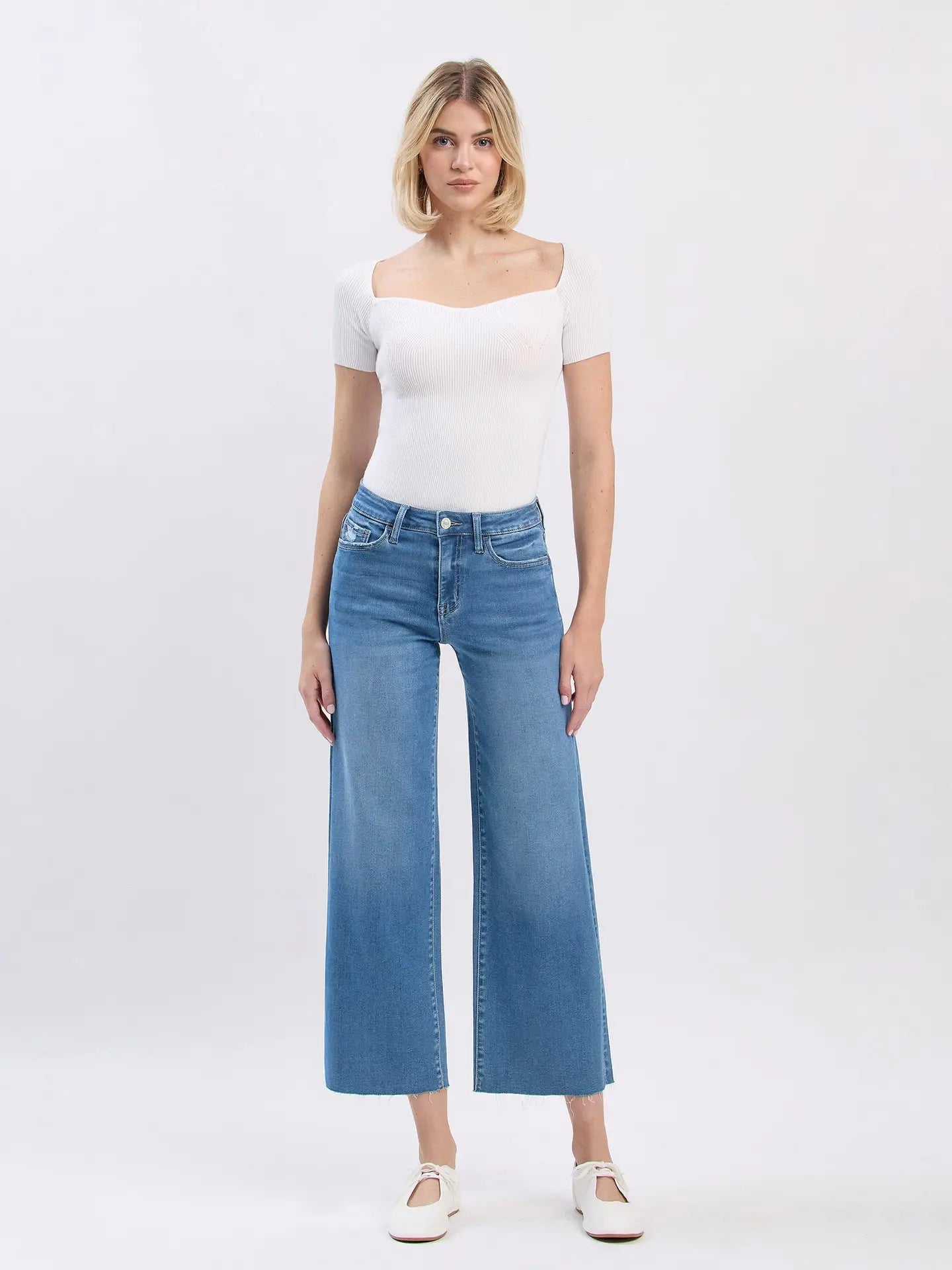 High Rise Crop Slim Wide Leg - Chatsworth Boutique
