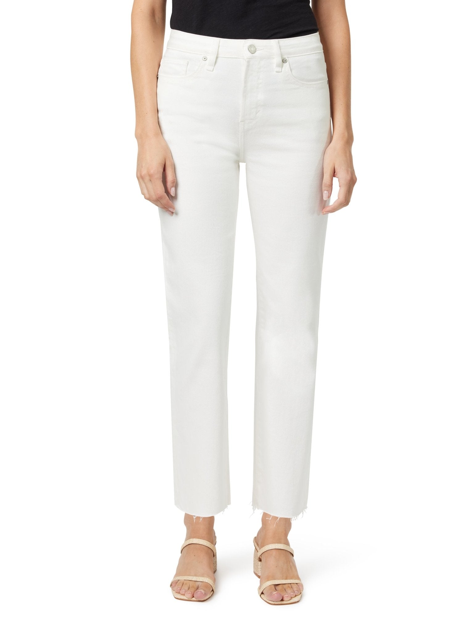 High Rise Straight White Denim - Chatsworth Boutique