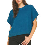 Solid Sweater Vest Blouse Teal - PINCH