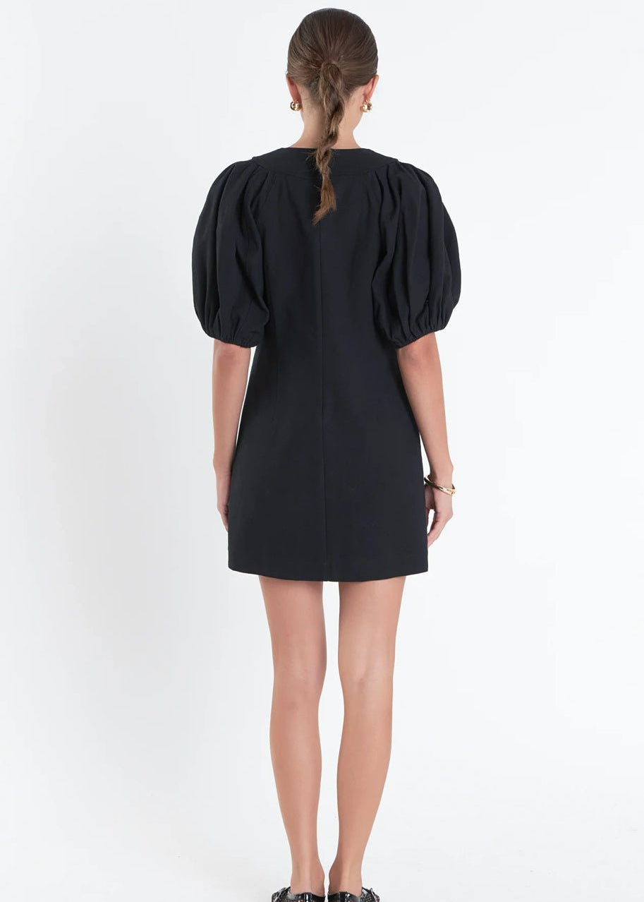 Laced Up Puffed Sleeve Mini Dress - Chatsworth Boutique