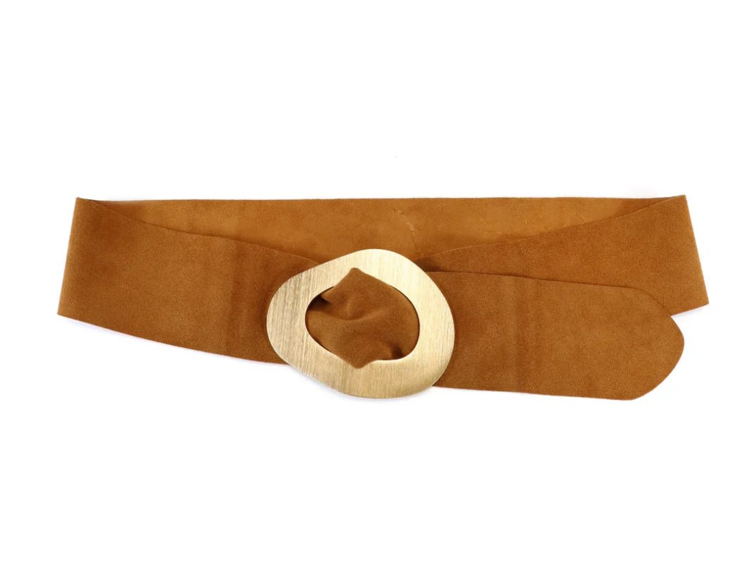 Leather Belt W/ Gold Buckle - Chatsworth Boutique
