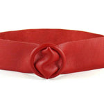 Leather Belt W/ Round Leather Buckle - Chatsworth Boutique