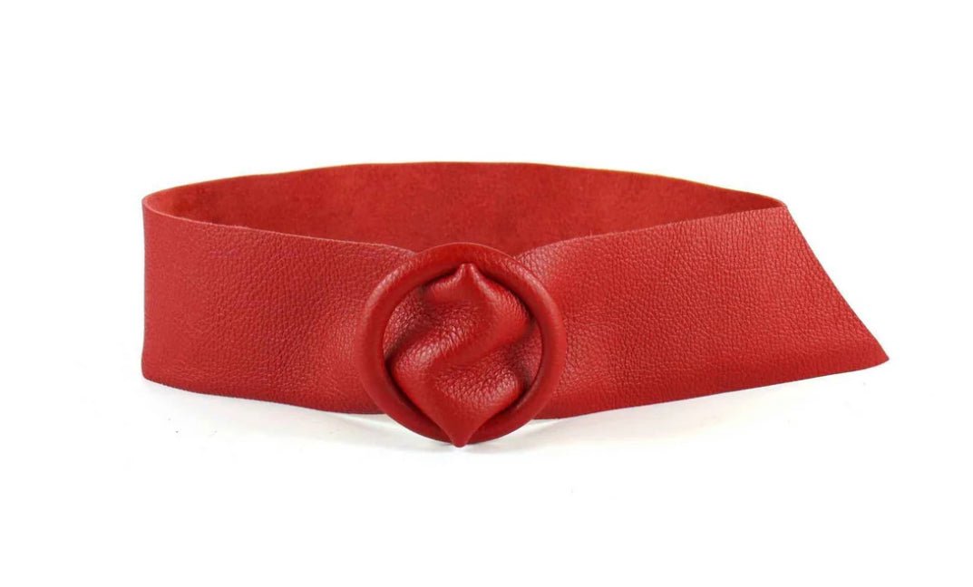 Leather Belt W/ Round Leather Buckle - Chatsworth Boutique