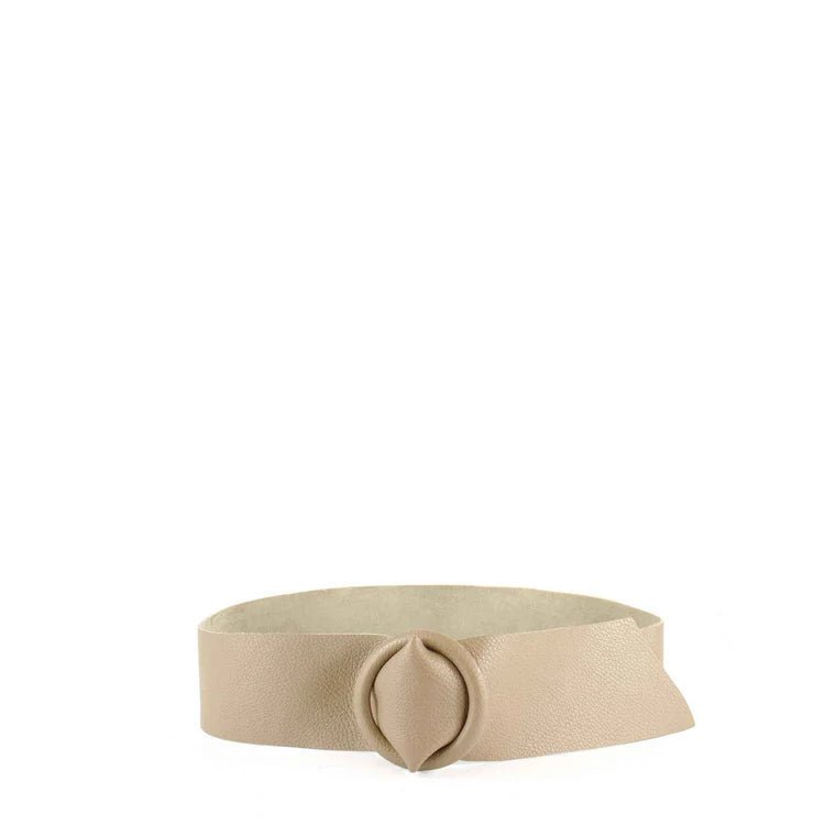 Leather Belt W/ Round Leather Buckle - Chatsworth Boutique