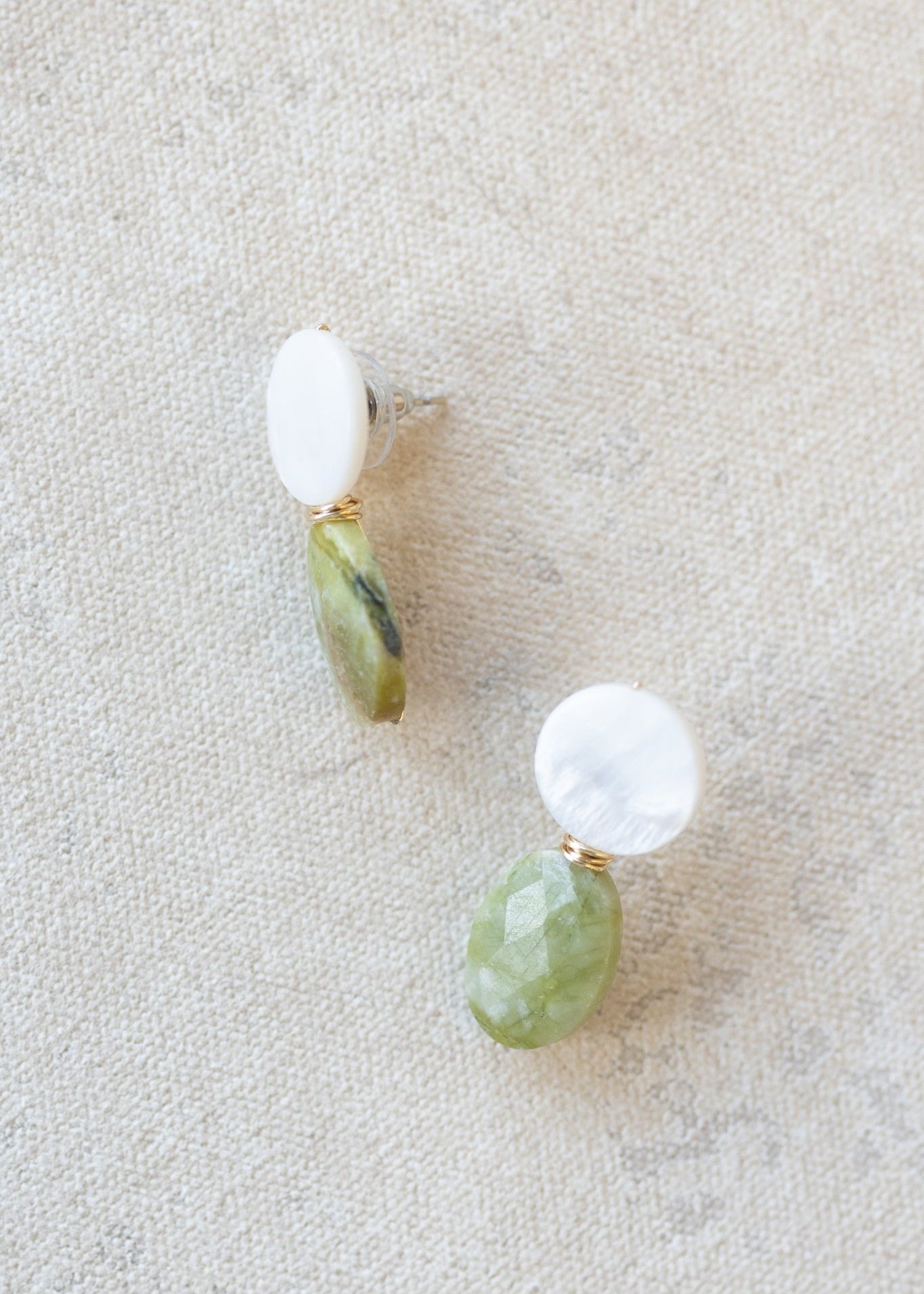 Lemon Jade & Freshwater Pearl Drop Earrings - Chatsworth Boutique