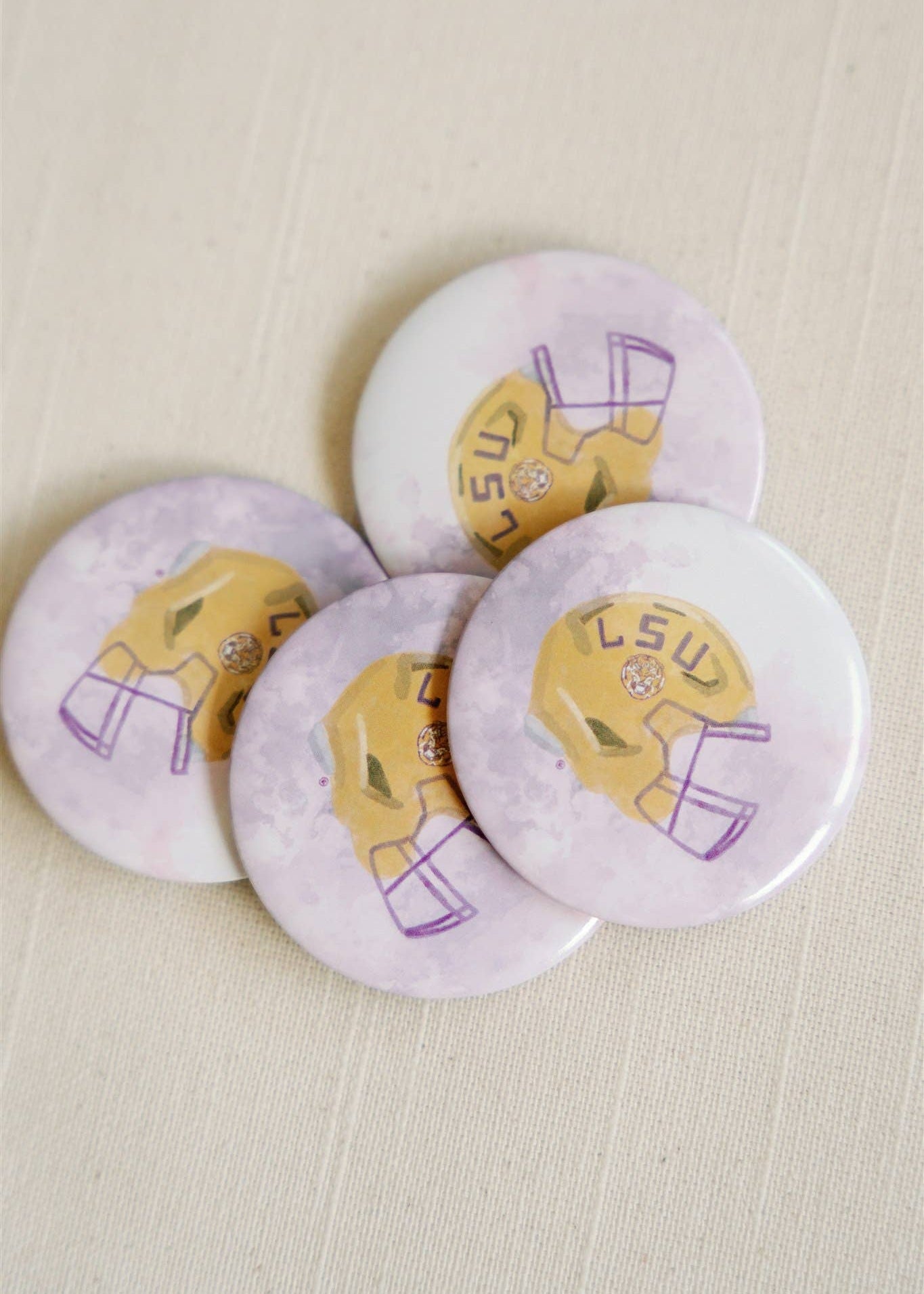 LSU Helmet Game Day Button - Chatsworth Boutique