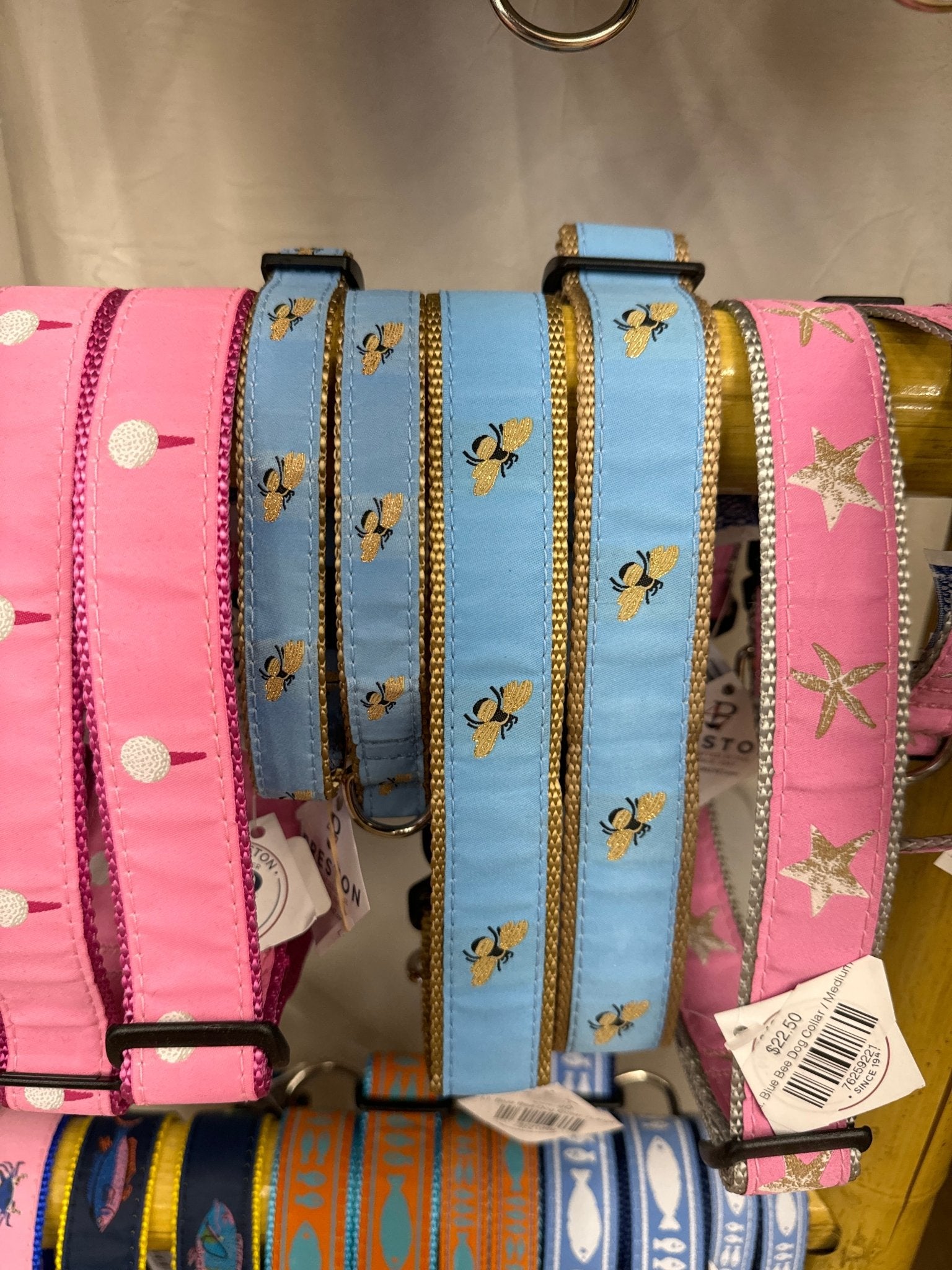 Lt. Blue Bee Dog Collar - Chatsworth Boutique
