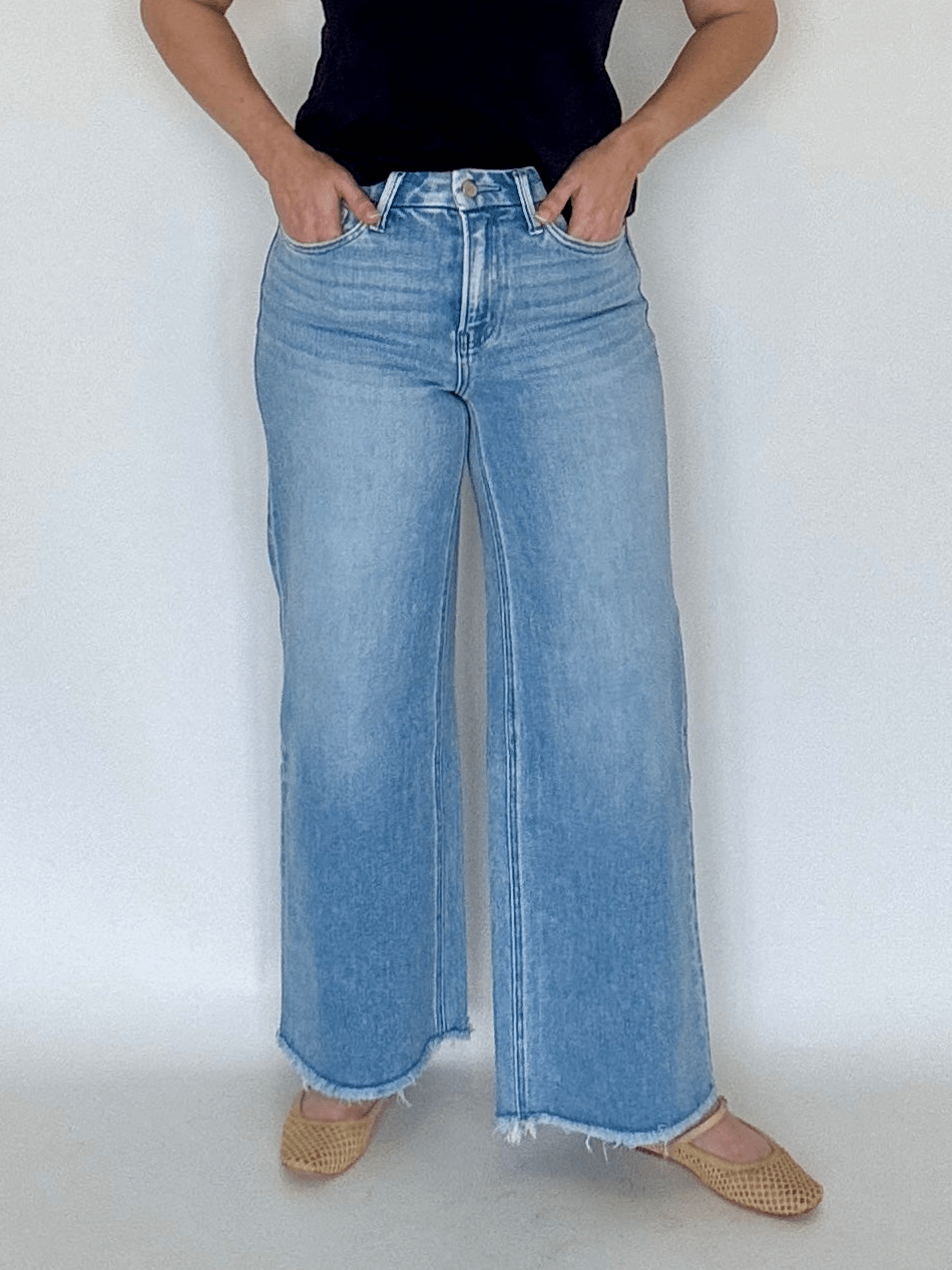 Lt. Denim Wide Leg Crop - Chatsworth Boutique