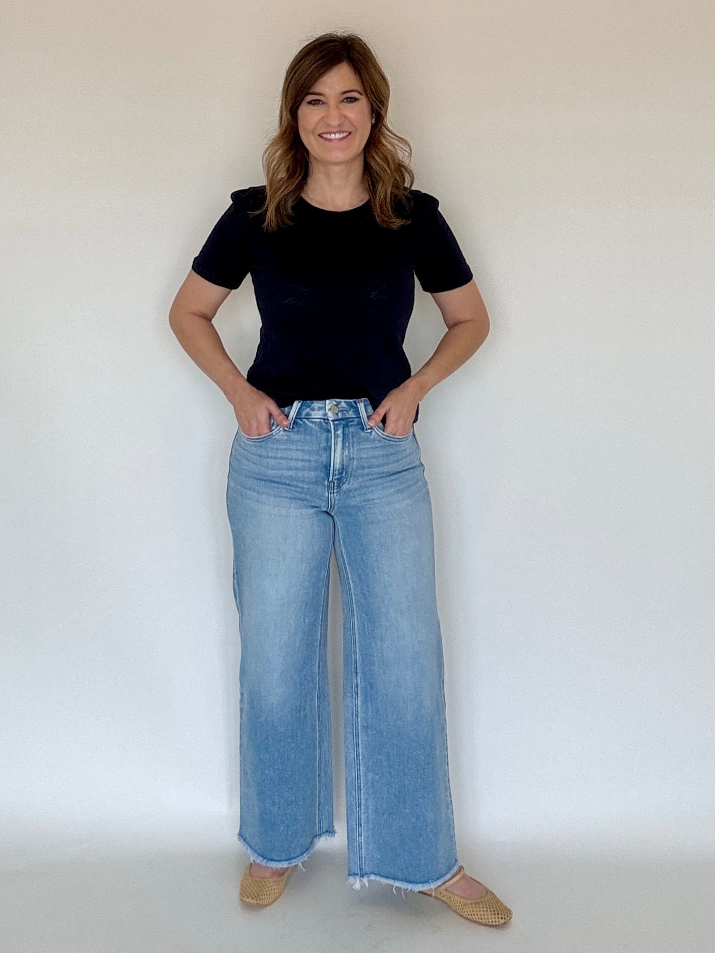 Lt. Denim Wide Leg Crop - Chatsworth Boutique
