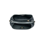 Lucia Bag in black faux suede, interior view - Chatsworth Boutique
