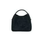 Lucia Bag in black faux suede with removable crossbody strap - Chatsworth Boutique