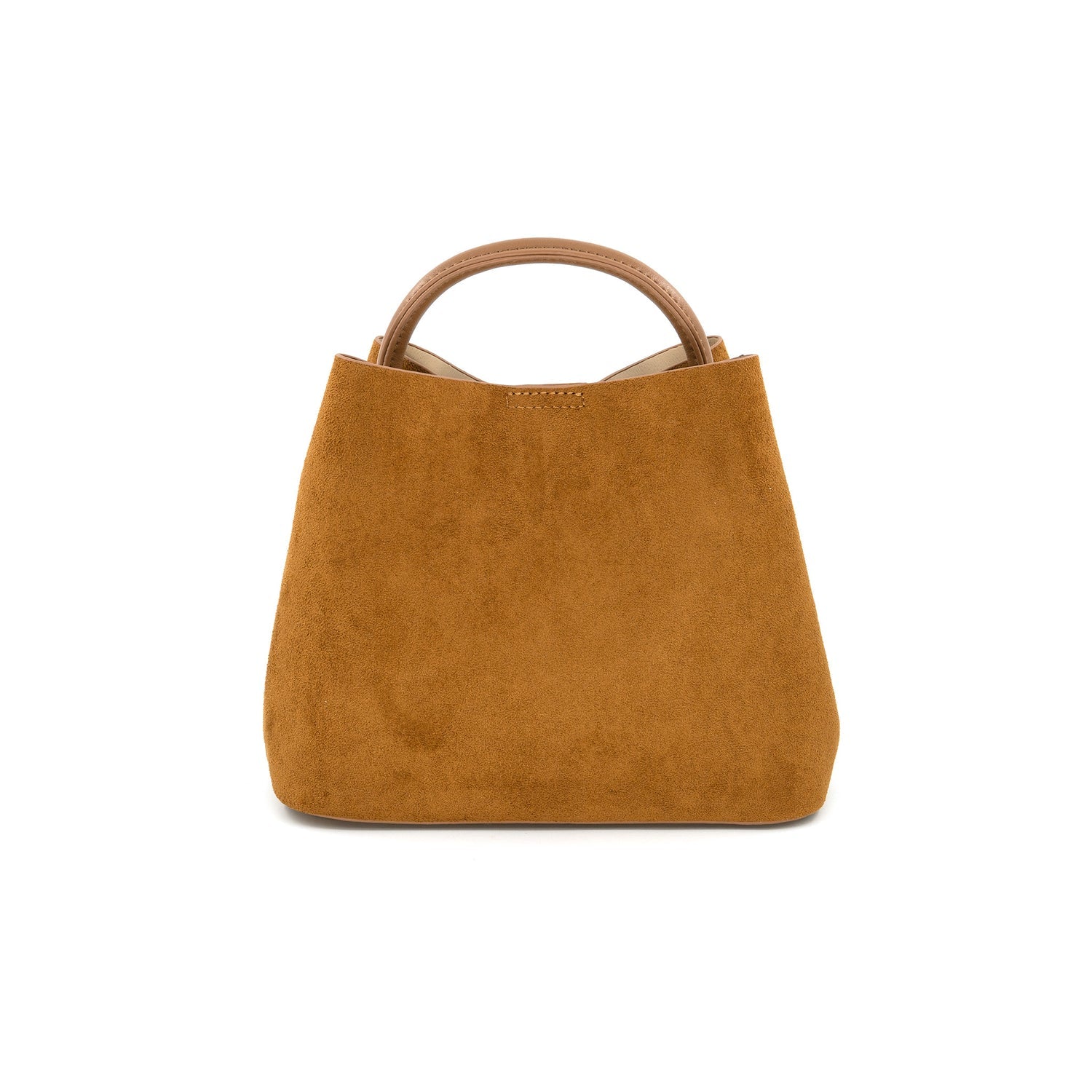 Lucia Bag in tan faux suede with removable crossbody strap - Chatsworth Boutique