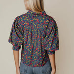 Strahley Top in Ditsy Floral, pleated back detail