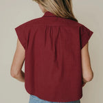 Liv Blouse, Garnet, Back View - LaRoque